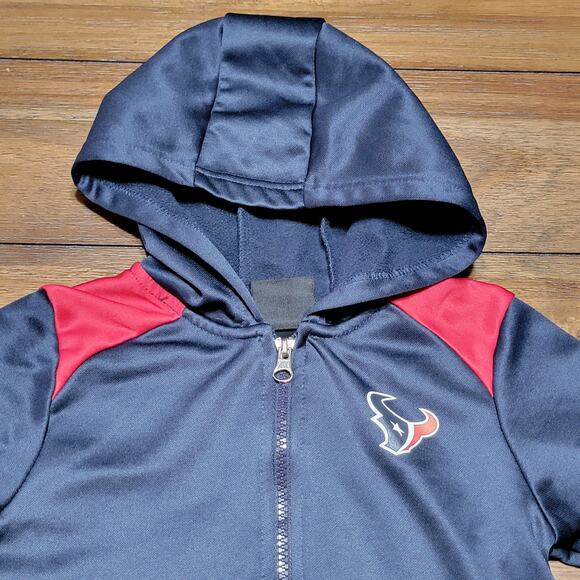 NFL Team Apparel Toddler Houston Texans Full Zip Hooded Jacket - Size 4T - Picture 2 of 6